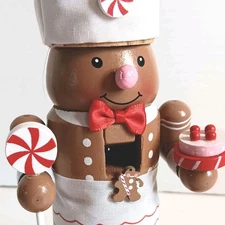 NEW Chef Baker Nutcracker 7" Apron Pastry Chef Wooden Gingerbread Christmas Deco