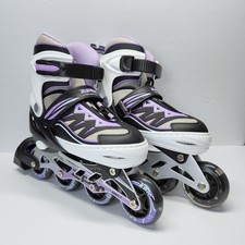 ZPM Sports Youth Kids Adjustable Purple Inline Skates Roller Blades EU 32-35 NEW