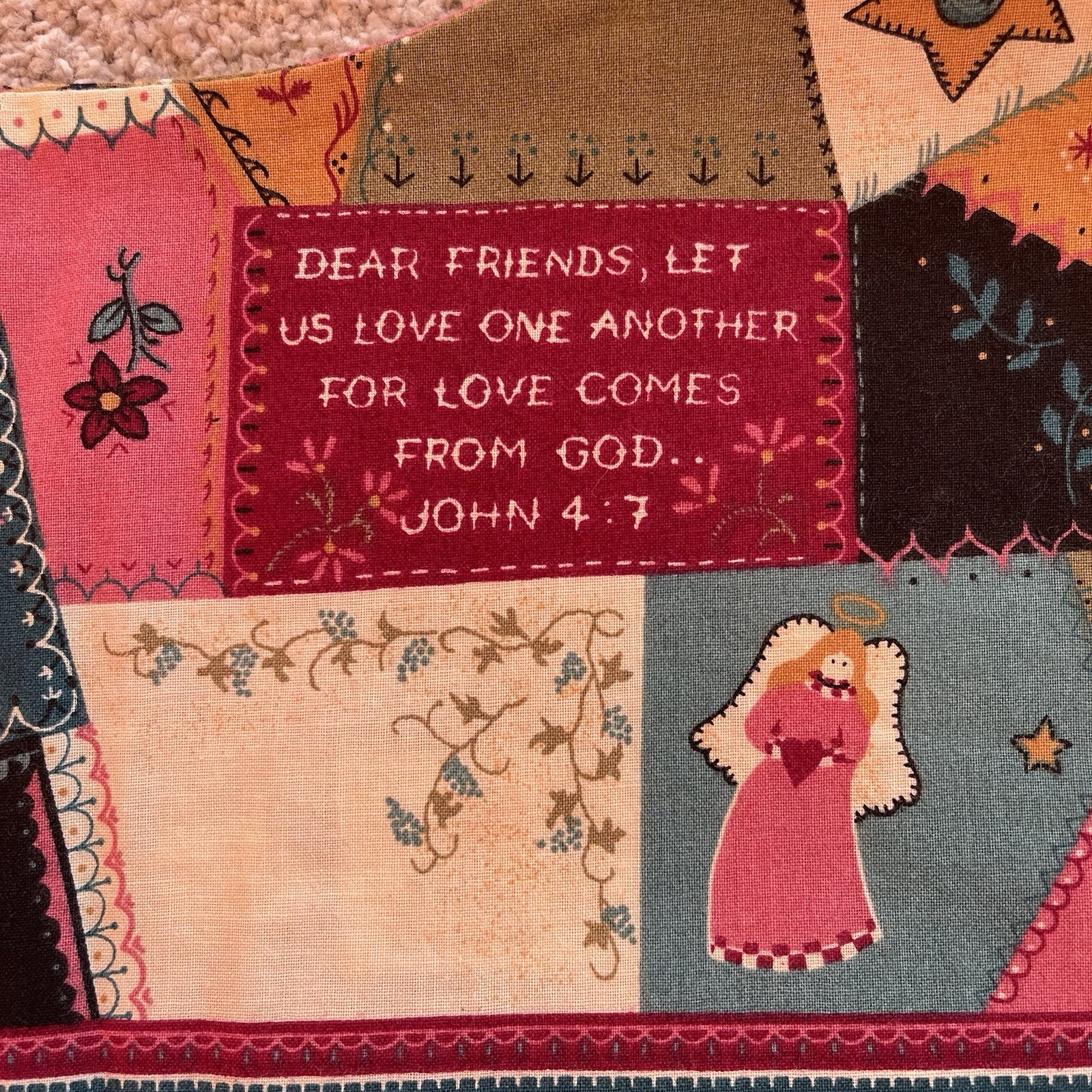 Handmade Reversible Christian Patchwork Vest Ange… - image 11