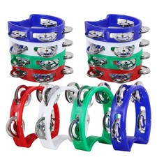 EASTROCK 12 PCS Plastic Percussion Tambourine with 4 Bells 12 pcs, 12 Pcs
