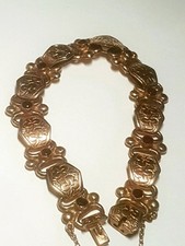 STUNNING 9CT ROSE GOLD GARNET BRACELET UNIQUE  HALLMARKED LOVELY CONDITION 21.4G