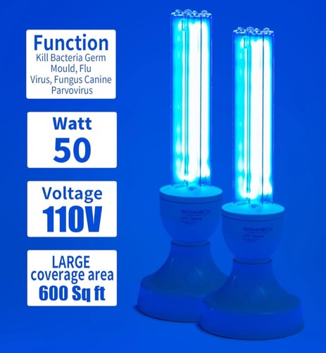 2X 25W UVC UV Light Bulb w/ Remote Control E26 Base Lamp for Home Disinfection - Picture 5 of 7