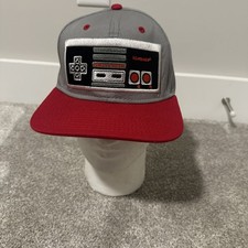 Vintage Nintendo Game Controller Snapback Hat Grey Red Black Adjustable
