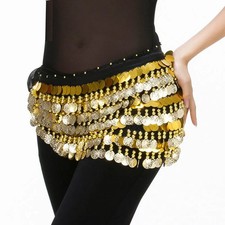 Heavy 5 Layers Coins Belt Belly Dance Costume Hip Scarf Wrap Waist Dancer