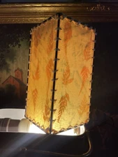 Vintage Rice Paper Lamp Shade Botanical Floral Pattern Metal Frame Shabby Chic