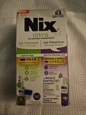 Nix ultra Lice  Treatment Shampoo + Comb & Lice Prevention Spray Kit exp.07/26