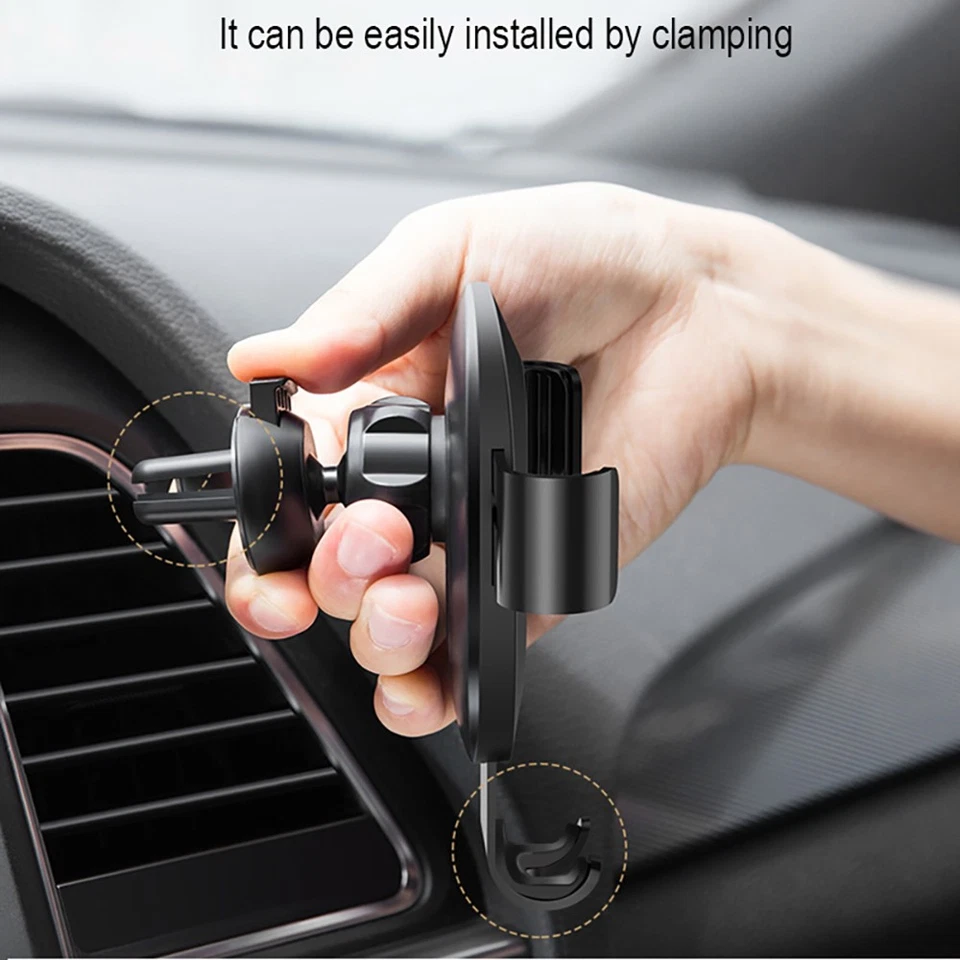 10W Wireless Fast Car Charger Automatic Clamping Phone Holder Mount For Samsung - Image 4 of 4