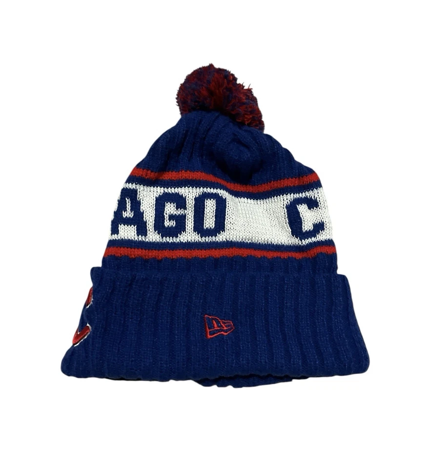 Chapéu Chicago Cubs New Era Beanie Knit Pom inverno MLB NOVO - Imagem 4 de 4