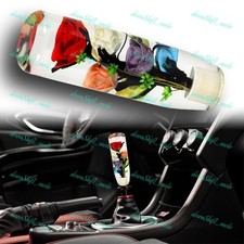 Clear 15cm Rose Garden Flower Shift Knob Shifter Gear Shift Lever Knob Unique