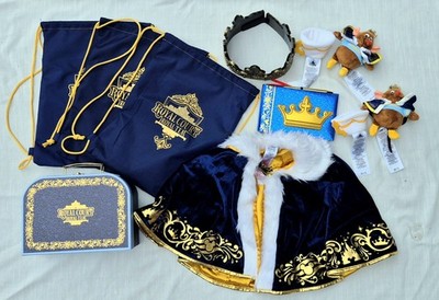 Disney Cruise Line DCL Royal Court Tea Set, Crown, Cape, 3 Bags, 2 Mouse Plush, 