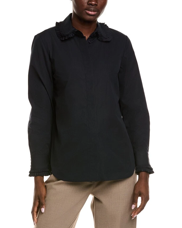 Lafayette 148 New York Pleated Collar Shirt Women's