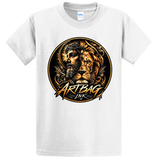 NEW Artbag Ink Clothing JESUS x LION WHITE Tee Shirt SMALL-6XLARGE MADE IN USA