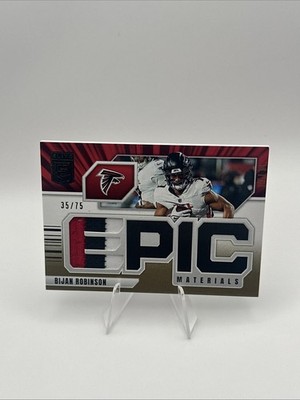 2025 Panini Donruss Elite Bijan Robinson #EM-BJR Patch /75 Damaged