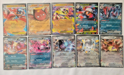 Pokémon 10 Lot Mega Lucario Hawlucha Scrafty ex! Ascended Heroes R Holos (NM)
