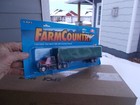 ERTL Farm Country B Mack Semi Truck Tractor Flat Bed Trailer Hay Bale Load 1/64