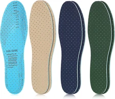 3 Pairs Breathable Shoe Insoles Inserts Soft Cushioning Double-Layer Latex Foam