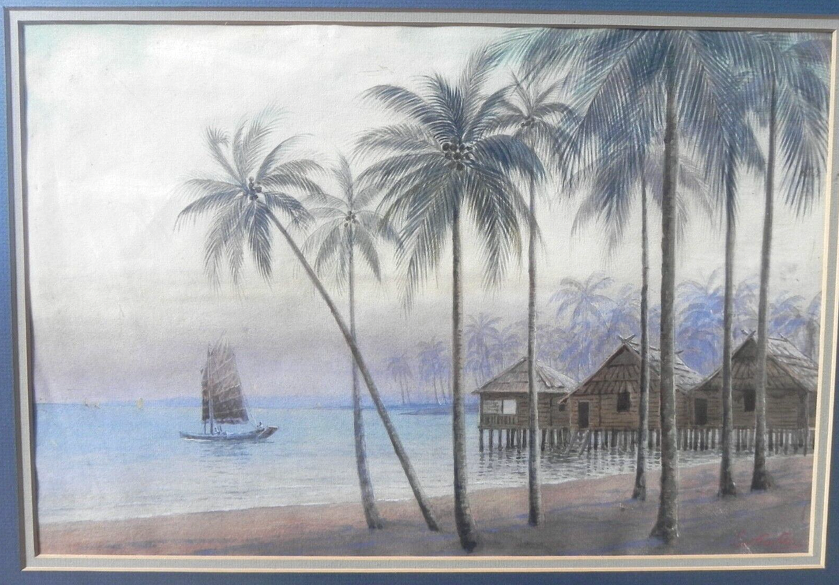 Eika Kato 1869-1942 Japanese artist watercolor painting circa1930