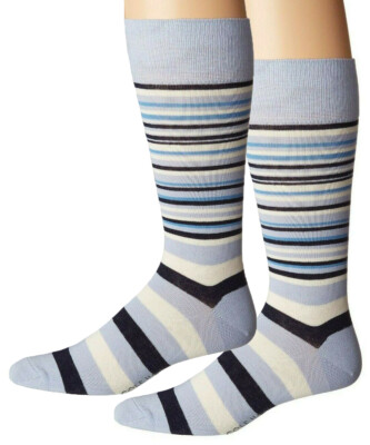 New Mens Cole Haan Town Stripe Handlinked Toe Seam Crew Dress Socks 6-12