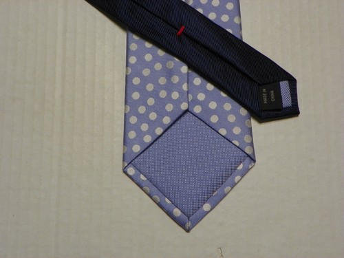 TOMMY HILFIGER [ DOTS/BLUE ] men's tie 100% Silk Made in China - Picture 2 of 3
