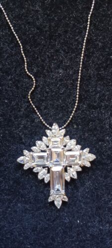NEW! QVC Nolan Miller "Forever Faithful" Austria Crystal Cross Pendant Necklace - Picture 10 of 11