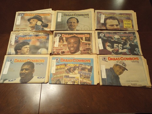 Lot of 31 different 1986 Dallas Cowboys Weekly Magazine Newspapers - Picture 2 of 5