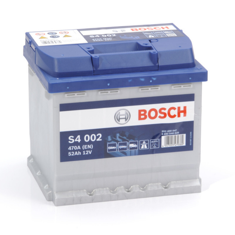 Batterie Bosch S4002 12v 52ah 470A stop aux pannes de voiture au froid