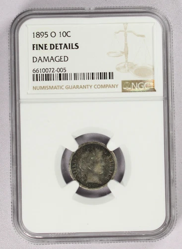 1895-O NGC Fine Details Mercury Silver Dime-Damaged