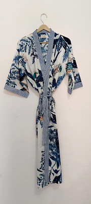 Indian Cotton Floral Print Cotton Hippie Maxi Women Nightwear Long Kimono Dress