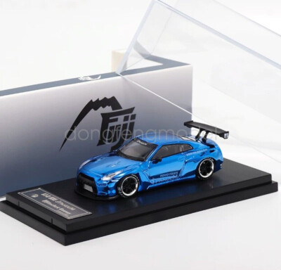 Fuji 1:64 Plating Blue GTR R35 Pandem Rocket Bunny Model Diecast