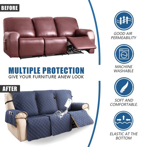 Waterproof non-slip sofa cover recliner 3 seats, furniture protection decoration - Picture 71 of 94