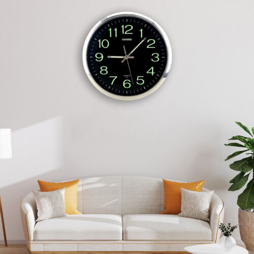 Luminous Wall Clock 12" Silent Quartz Glow Hanging Watch Night Light Home Decor - Picture 6 of 7