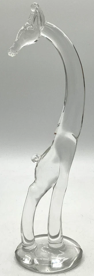 "Estatua de colección de jirafa de vidrio Heisey de 10 3/4"" de alto animal de zoológico de EE. UU. Sahara" Foto 4 de 4