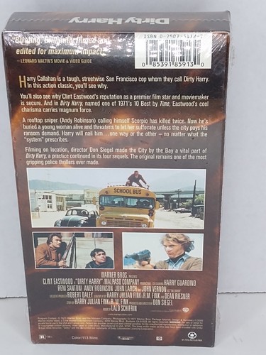 Vtg VHS Dirty Harry Clint Eastwood Collection New Factory Sealed With Water Mark - Foto 4 di 7