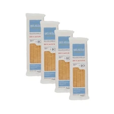 DeLallo Bucatini Pasta Noodles, 1 Pound Bag,  Imported Pasta from Italy (4-Pack)