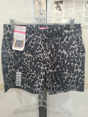 Isaac Mizrahi Tailored 5'' Inseam Stretch Trouser Short Distressed Leopard 