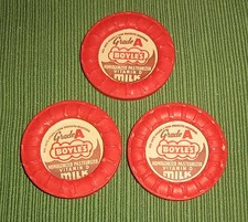 Lot 3 Milk Bottle Caps,Boyles Dairy,Topeka, K...