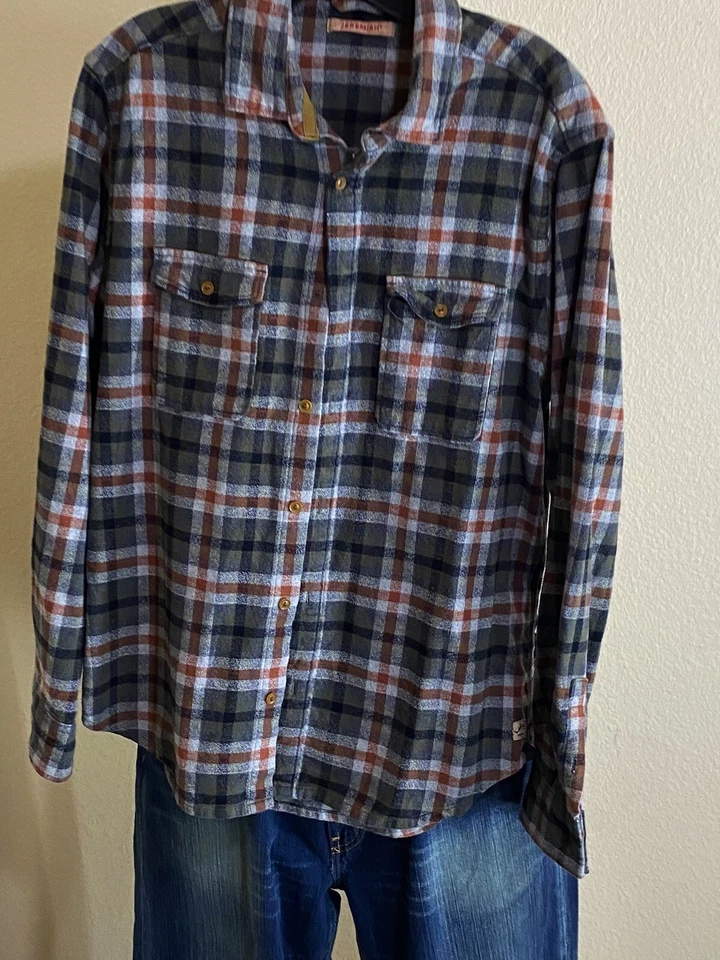Jeremiah Flanel Plaid LONG SLEEVE SHIRT Medium M 15.5 x 33/34 - Image 2 of 4