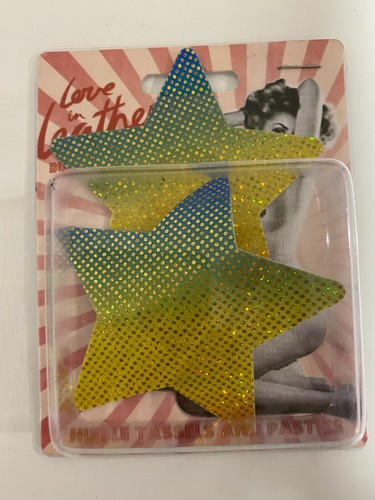 Love in Leather Nipple Pasties Tassels & Sequins Nipple Cover Self Adhesive, NIB - Picture 9 of 38