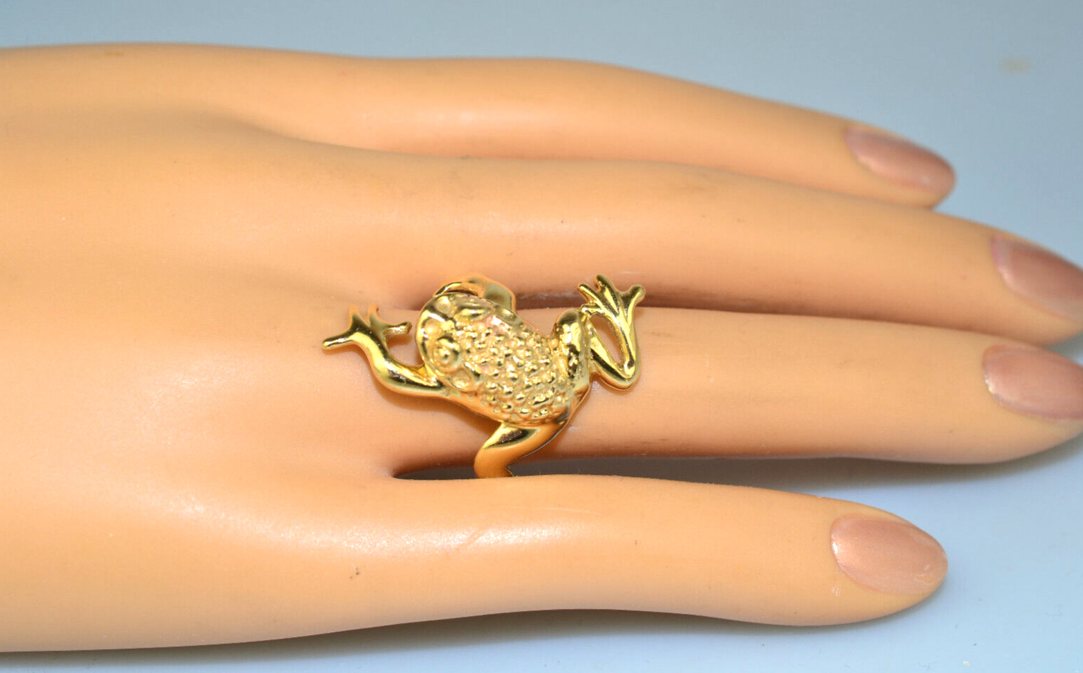 14K SOLID YELLOW GOLD 2-DIMENSIONAL FIGURAL FROG … - image 5