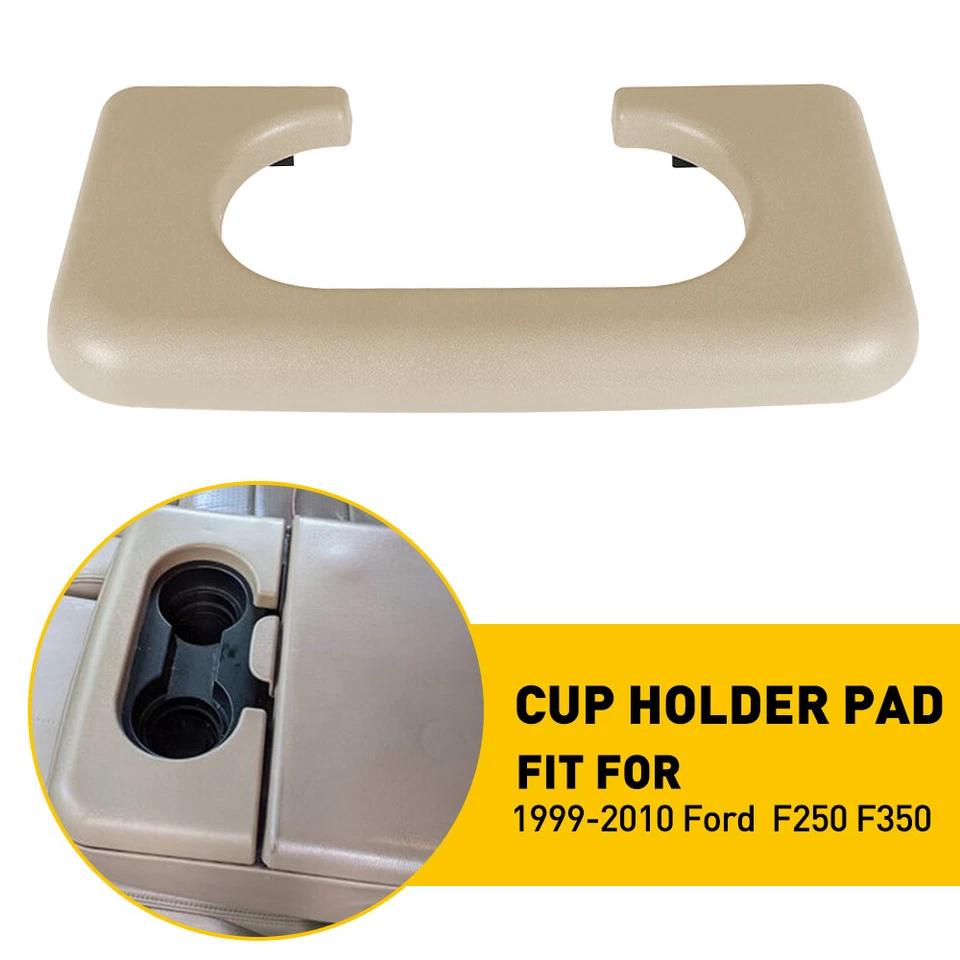 Portavasos para consola central Ford F-250 F-350 F-450 1999-2010 reposabrazos almohadilla beige Foto 2 de 4