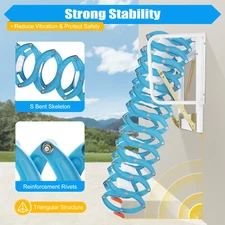 Attic Ladder Loft Stairs Steps Ladder Folding Pull Down Stairs 10.17ft Height