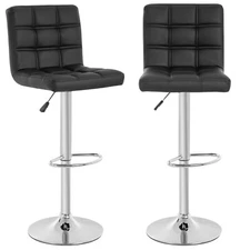 Modern Bar Stool Set Of 2 Barstools Height Adjustable Counter Height Swivel Bar