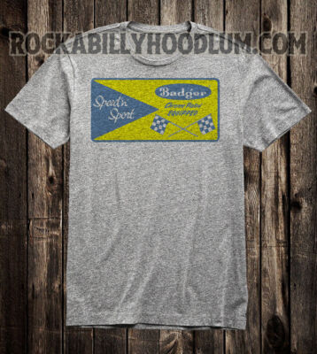 Retro Hot Rod T Shirt Tee Drag Race Racing Speed Sport Shop Badger Equipped