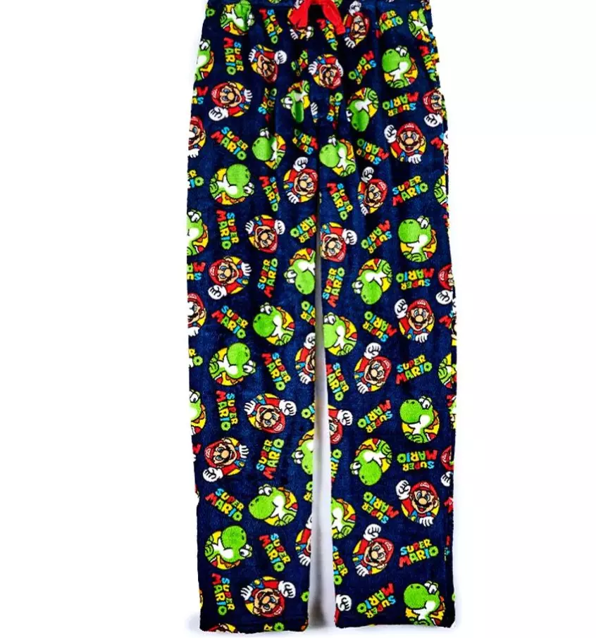 Super Mario Brothers Movie Mens Fleece Lounge Pants Nintendo New w
