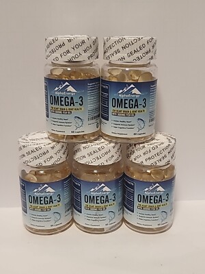 5 Bottles Of Alpha Energy Omega-3  300 Caps Total Sealed