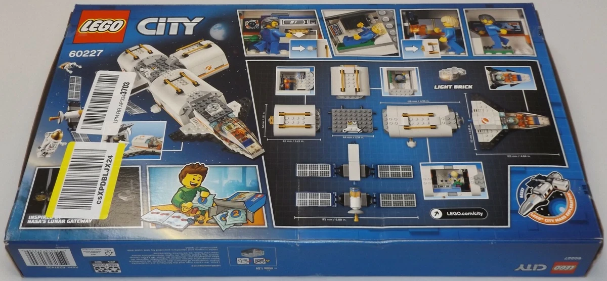 LEGO City Space Lunar Space Station 60227 Space Station Building Set with  Toy Shuttle, Detachable Satellite and Astronaut Minifigures, Popular Space