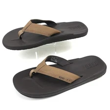 Reef Cushion Bounce Flip Flop Sandal Brown/Tan Men’s 12 EUC