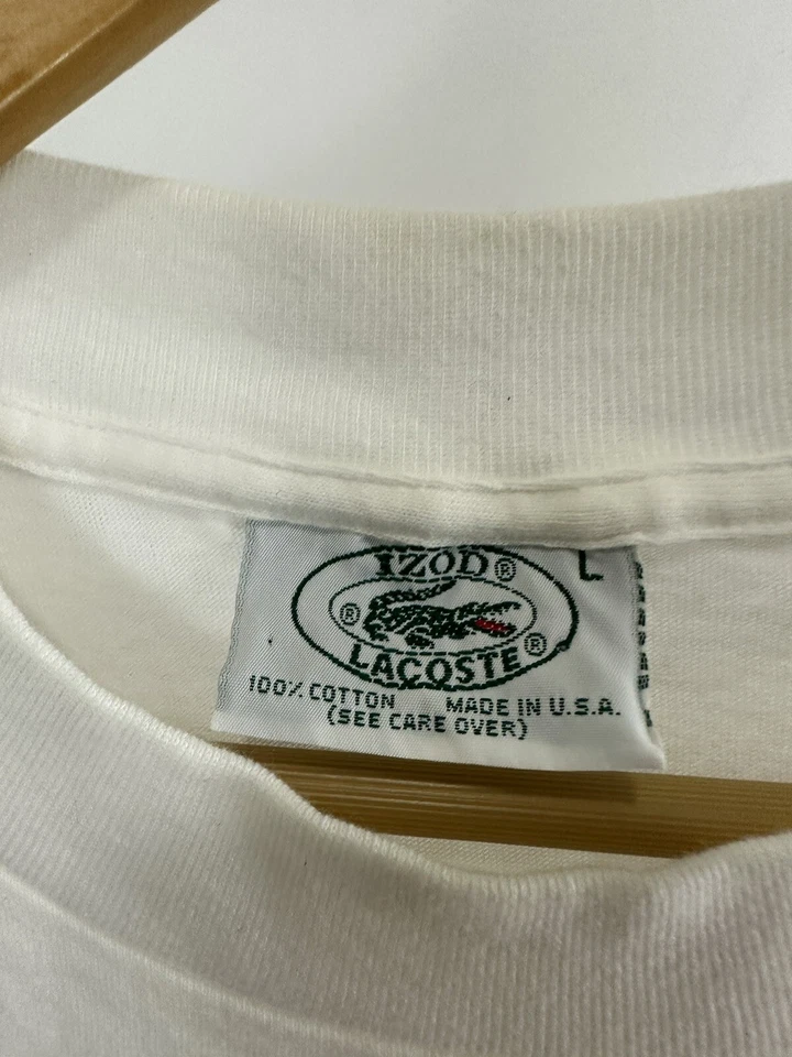 Camiseta De Colección Izod Lacoste Tiburón Arte Abstracto Océano AOP Envoltura Puntada Única Talla L Foto 3 de 4