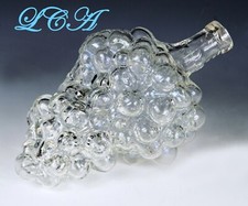 Antique figural GRAPE CLUSTER bottle BIM hand BLOWN into 4 piece mold FLASK