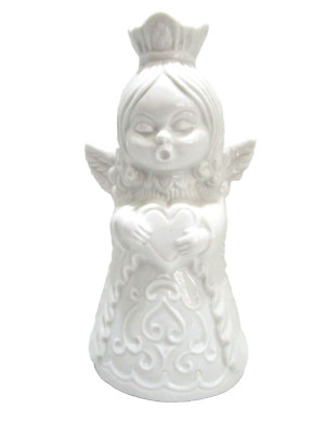 Vintage Christmas Dresden Angel Caroler White Porcelain Holiday 1940-50s Germany